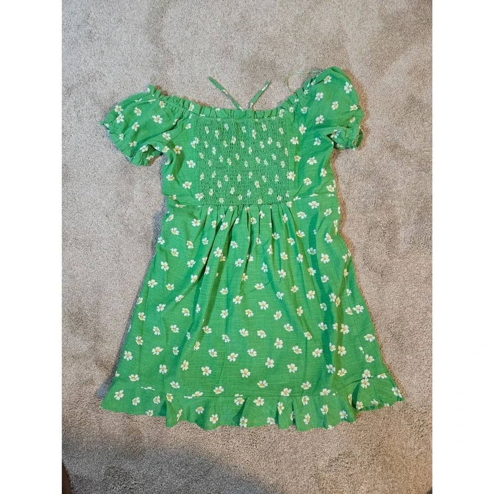 Urban Outfitters Floral Mini Dress Womens Large‎ Green Ruffle Y2K Cottagecore